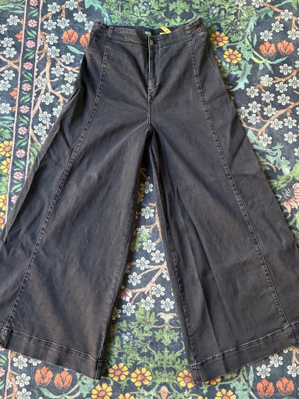 Maeve by Anthropologie Wide Leg Black Jeans 31 Tall